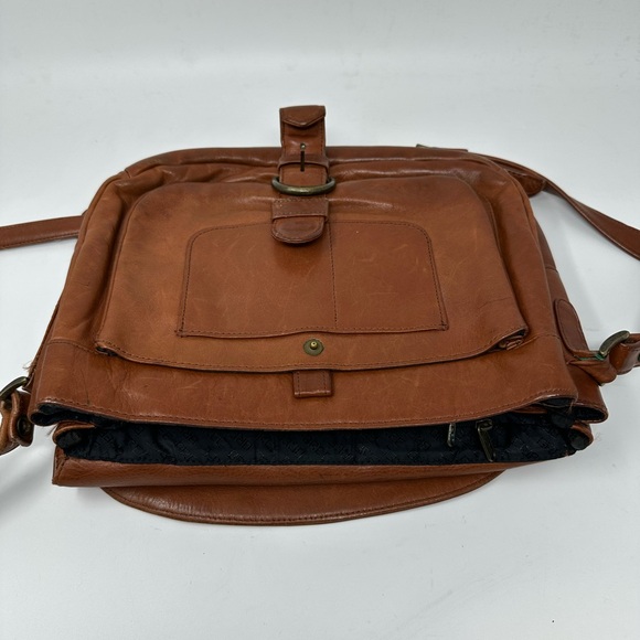Vintage Bree Germany Brown Saddle Leather Crossbody Bag - Picture 6 of 16